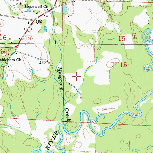 Topographic Map of Charlie Wilkes Airport (historical), AL