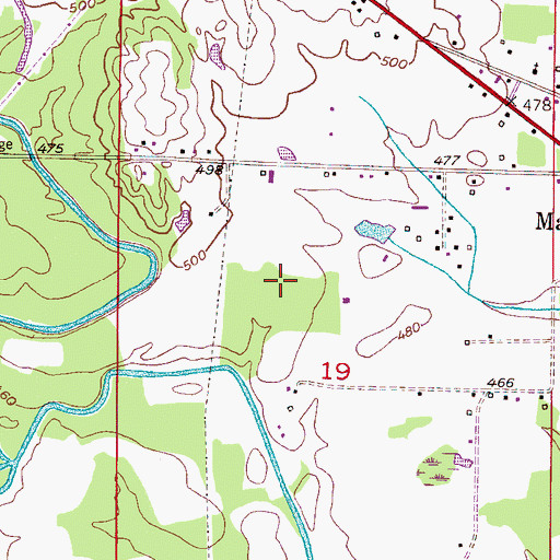 Topographic Map of Walker County Airport-Bevill Field, AL