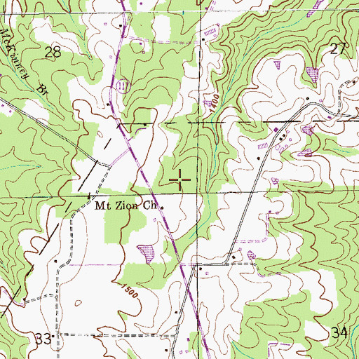 Topographic Map of Leon's Landing, AL