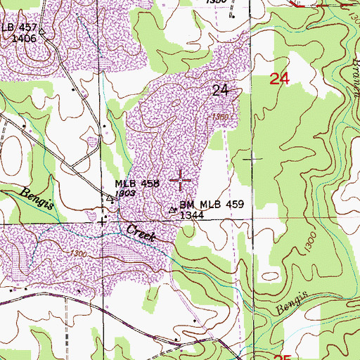 Topographic Map of Sweet Home Airport, AL
