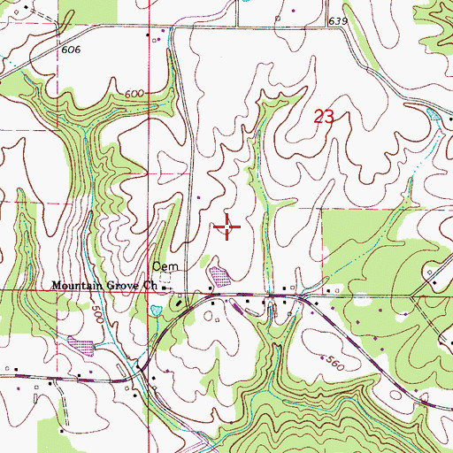 Topographic Map of Mount Aero Lake Farm Airport, AL