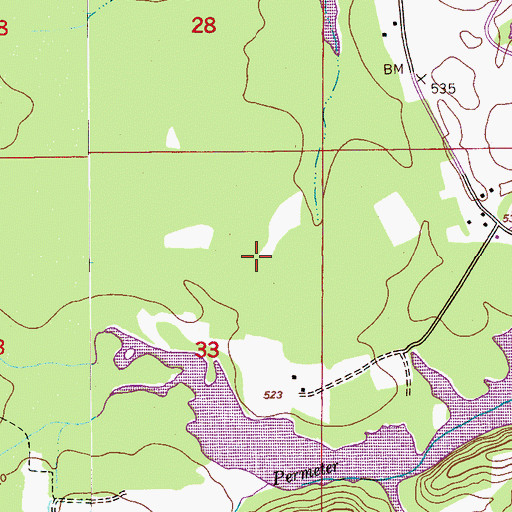 Topographic Map of Golden Pond Airport (historical), AL