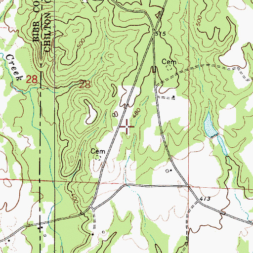 Topographic Map of Mayfield (Private) Airport, AL