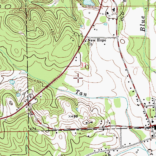 Topographic Map of T W Spear Memorial Airport, AL