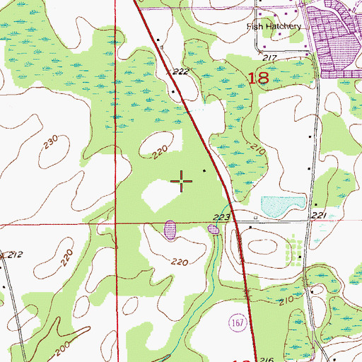 Topographic Map of Flying H Ranch Airport, AL