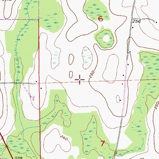 Topographic Map of Striplin Airfield, AL