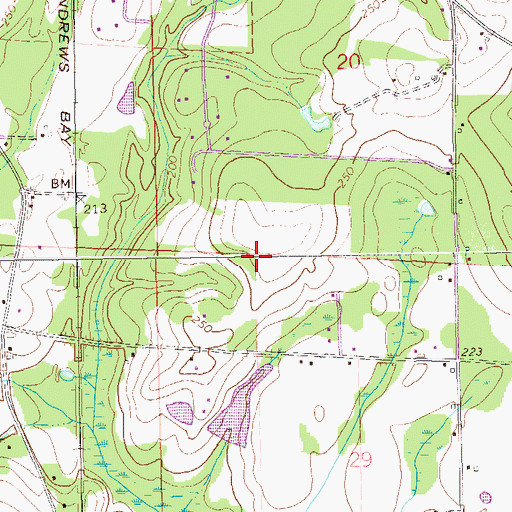 Topographic Map of Blueberry Hill Airport, AL