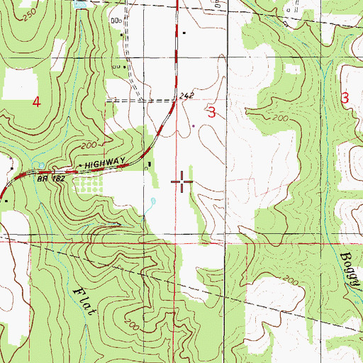 Topographic Map of Evans Field, AL