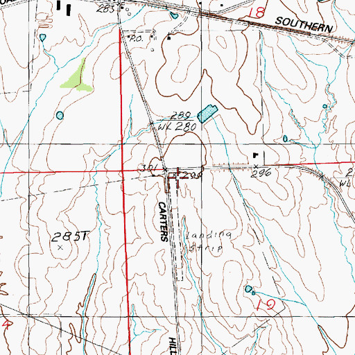 Topographic Map of Bartlett Ranch Airport, AL