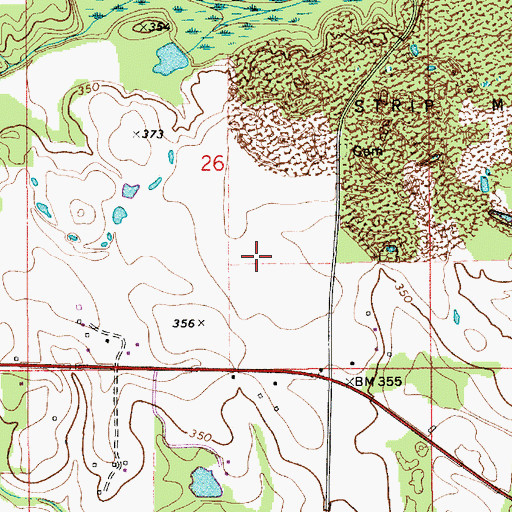 Topographic Map of Sells Airport, AL
