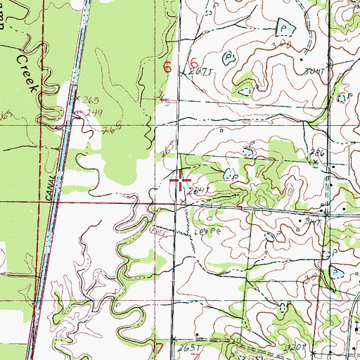 Topographic Map of Vaiden Landing, MS