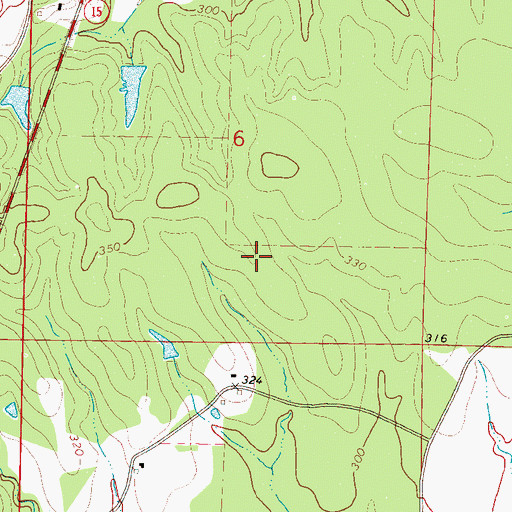 Topographic Map of Shenandoah Valley Farms Airport, MS