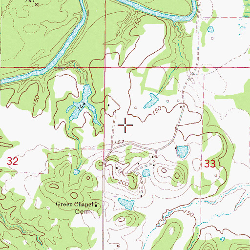 Topographic Map of Fairview Farms Airport, MS