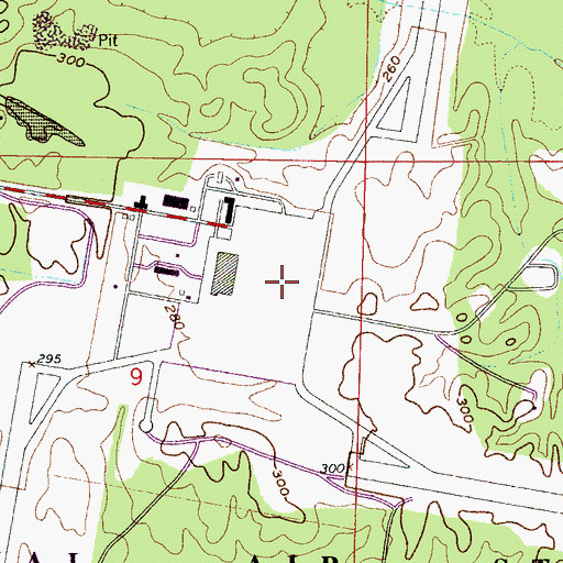 Topographic Map of Meridian Naval Air Station /Mc Cain Field, MS