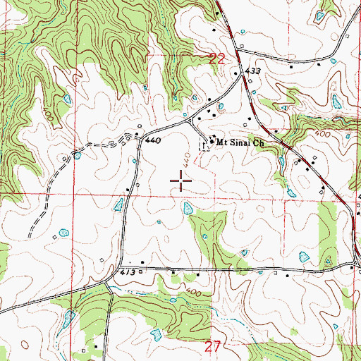 Topographic Map of Circle Bar Ranch Airport, MS