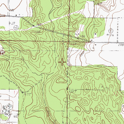 Topographic Map of Cedar Creek Air Ranch Airport, MS