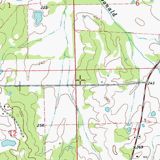 Topographic Map of Dogwood Acres Airport, MS