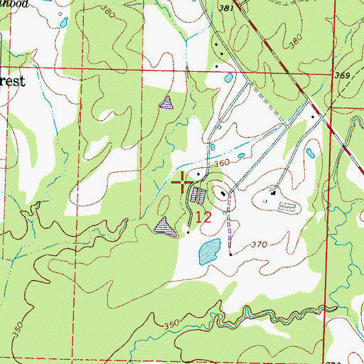 Topographic Map of Mohr Farm Airport, MS