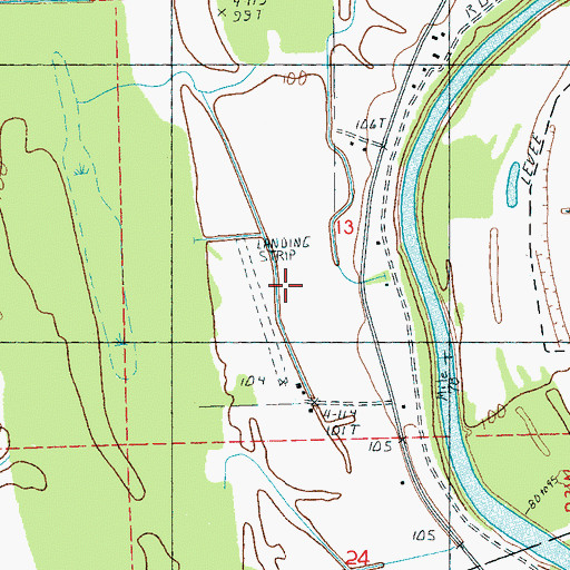Topographic Map of Yazoo County Airport, MS