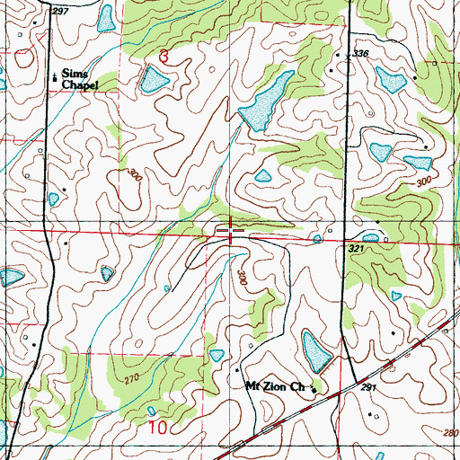Topographic Map of Supplejack Airport, MS