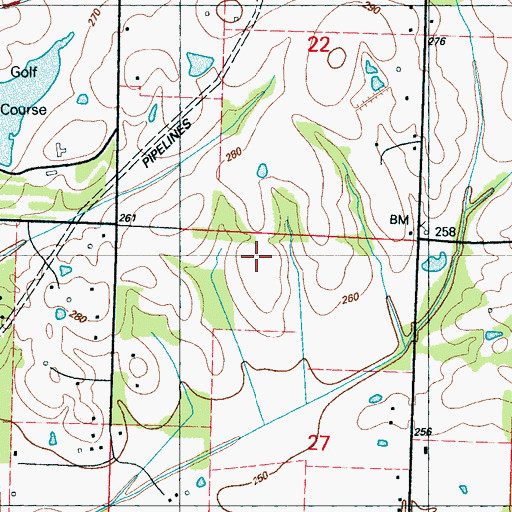 Topographic Map of Eagle Crest Estates Airport, MS