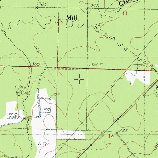 Topographic Map of Woodbridge Airport, MS