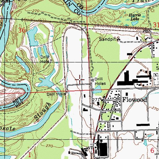 Topographic Map of Flowood Industrial Airport, MS
