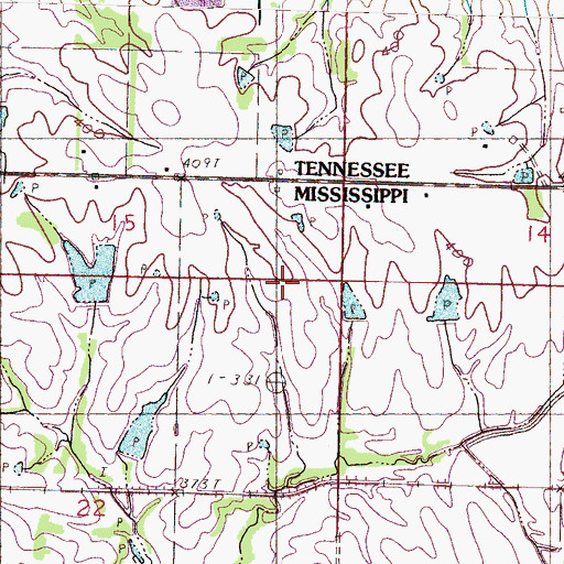 Topographic Map of Davis Field Airport (historical), MS