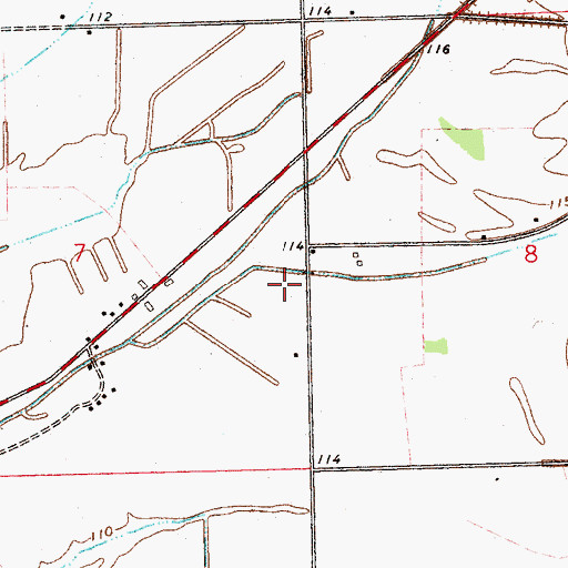 Topographic Map of Lang Flying Service, MS