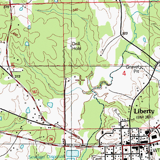 Topographic Map of Mc Gehee Air Park, MS