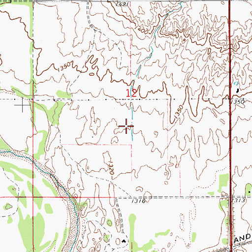 Topographic Map of Woodlake Airport, OK