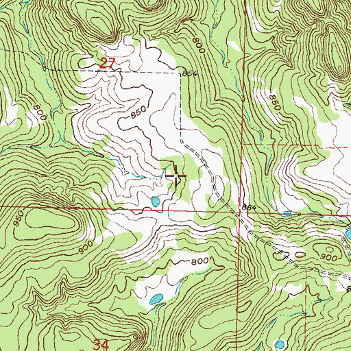 Topographic Map of Canadian River Ranch Airport, OK