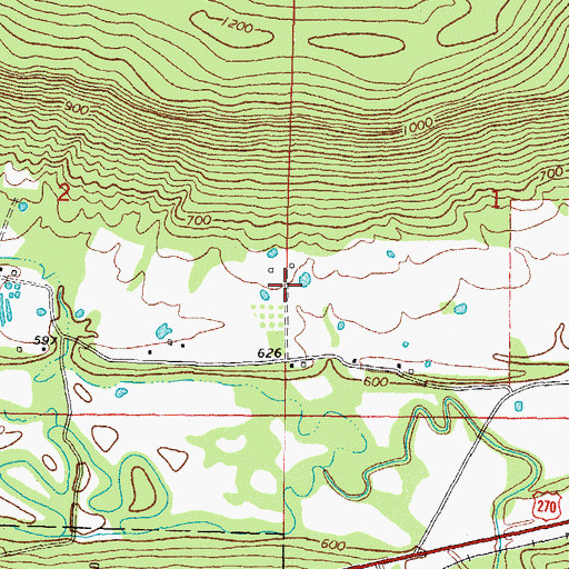 Topographic Map of Parks Airport, OK