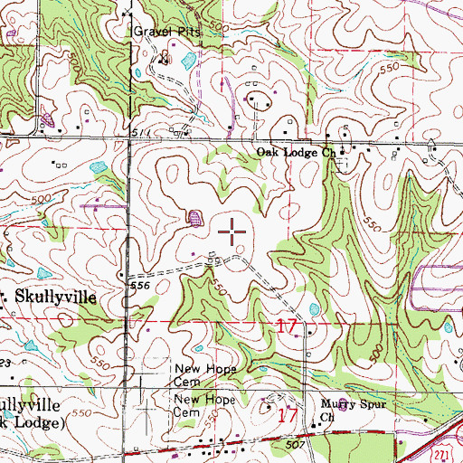 Topographic Map of Sweetbriar Airport, OK