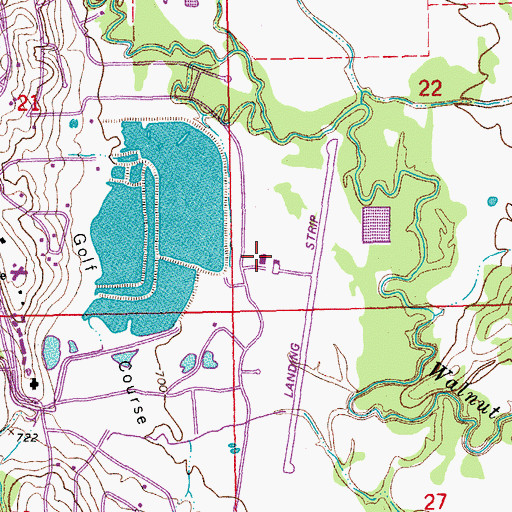 Topographic Map of Falconhead Airport, OK