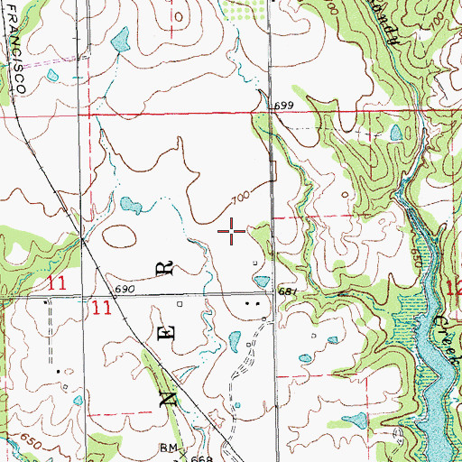 Topographic Map of McDaniel Aviation, OK