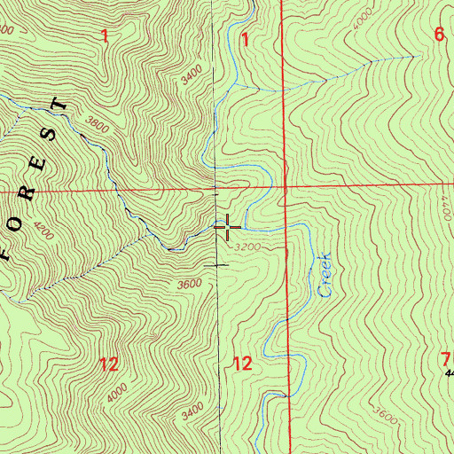 Topographic Map of Squirrel Creek, CA