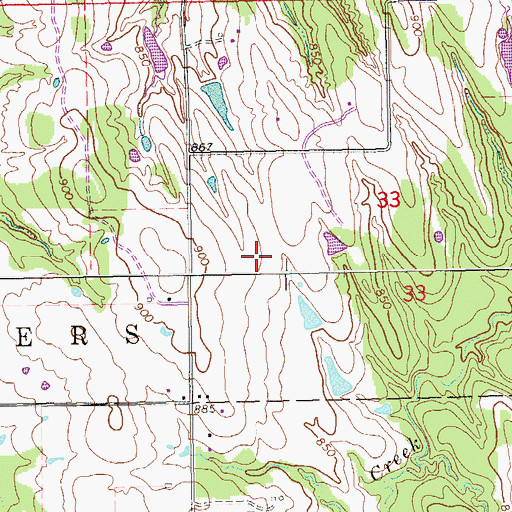 Topographic Map of Strader Ranch Airport, OK