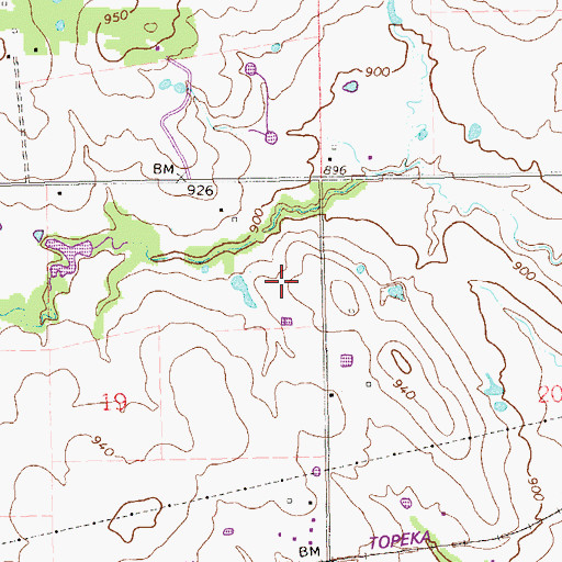 Topographic Map of Taliaferro Field, OK