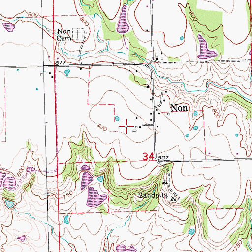 Topographic Map of Christopher M Rippee Memorial Airport, OK