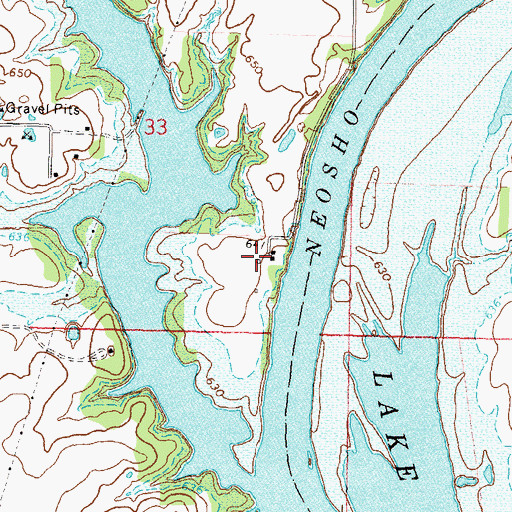 Topographic Map of Grand Isle Airport, OK