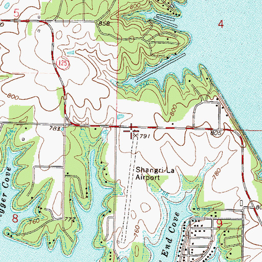 Topographic Map of Grand Lake Regional Airport, OK