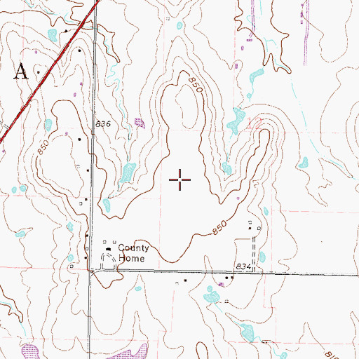 Topographic Map of Old 66 Strip, OK