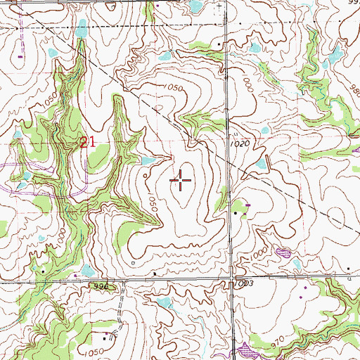 Topographic Map of Hilltop Airport, OK