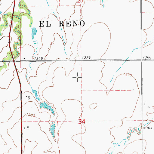 Topographic Map of Baker Airstrip, OK