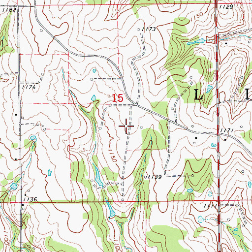 Topographic Map of Bearden Private Airstrip, OK