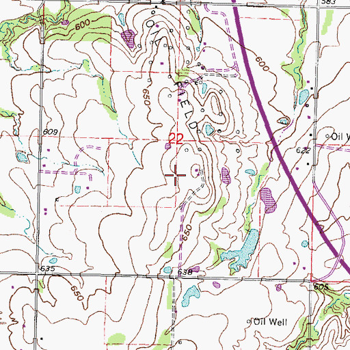 Topographic Map of Jantzen Airport, OK