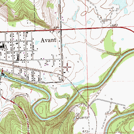 Topographic Map of Candy Lake Estate Airport, OK