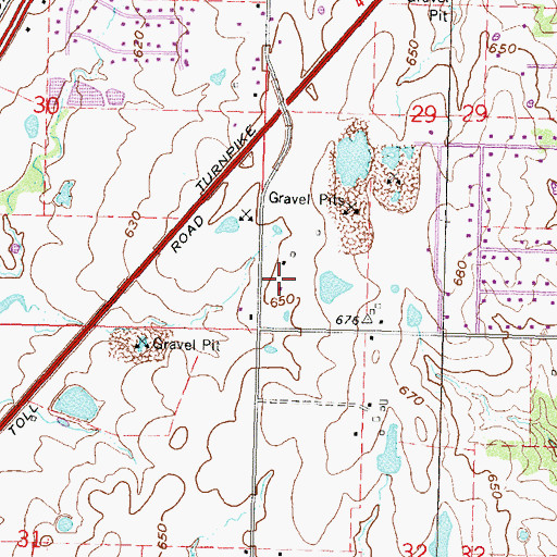 Topographic Map of Barcus Field, OK
