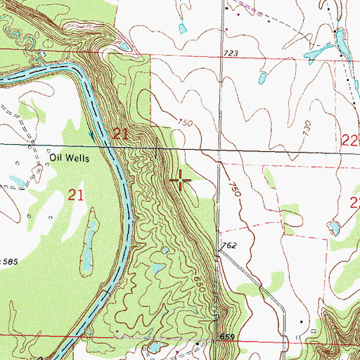 Topographic Map of Avian Country Estates Airport, OK